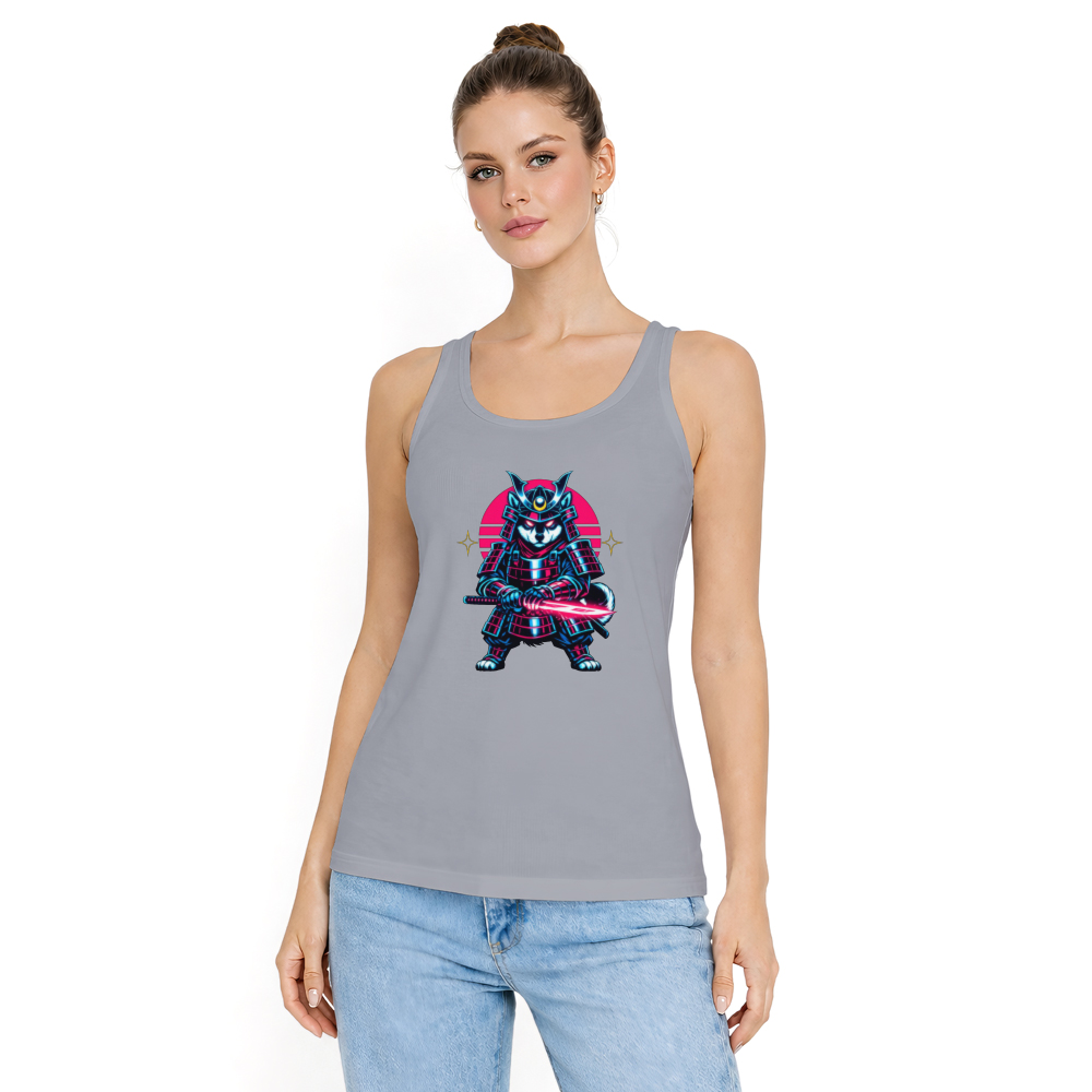 Neon Ronin Shiba Samurai Tanktop Synthwave Duel Graphic Electric Gifts for Men Women Boy Kids Tanktop - Unisex