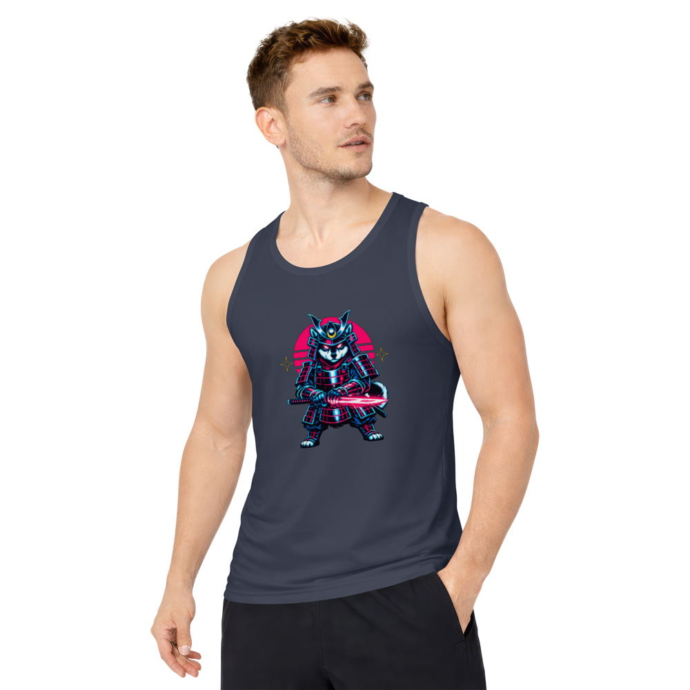 Neon Ronin Shiba Samurai Tanktop Synthwave Duel Graphic Electric Gifts for Men Women Boy Kids Tanktop - Unisex