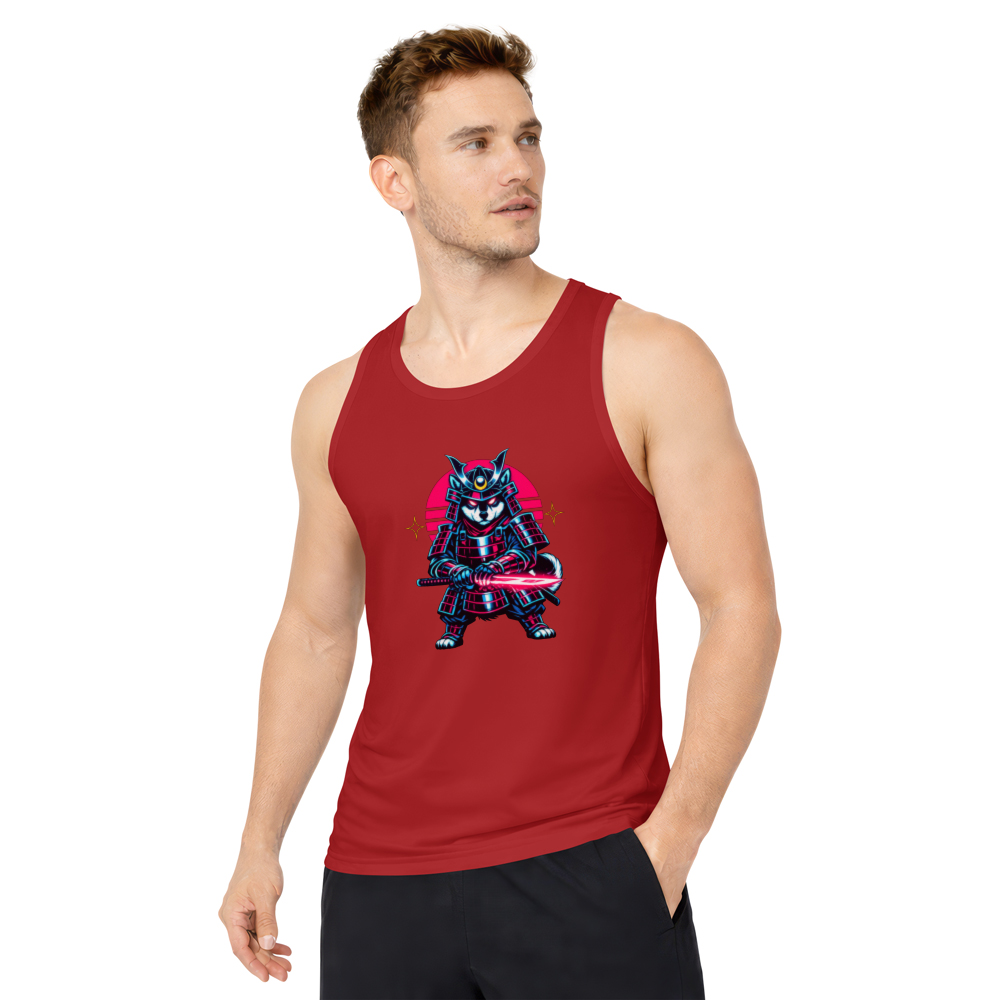 Neon Ronin Shiba Samurai Tanktop Synthwave Duel Graphic Electric Gifts for Men Women Boy Kids Tanktop - Unisex