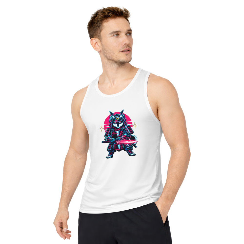 Neon Ronin Shiba Samurai Tanktop Synthwave Duel Graphic Electric Gifts for Men Women Boy Kids Tanktop - Unisex