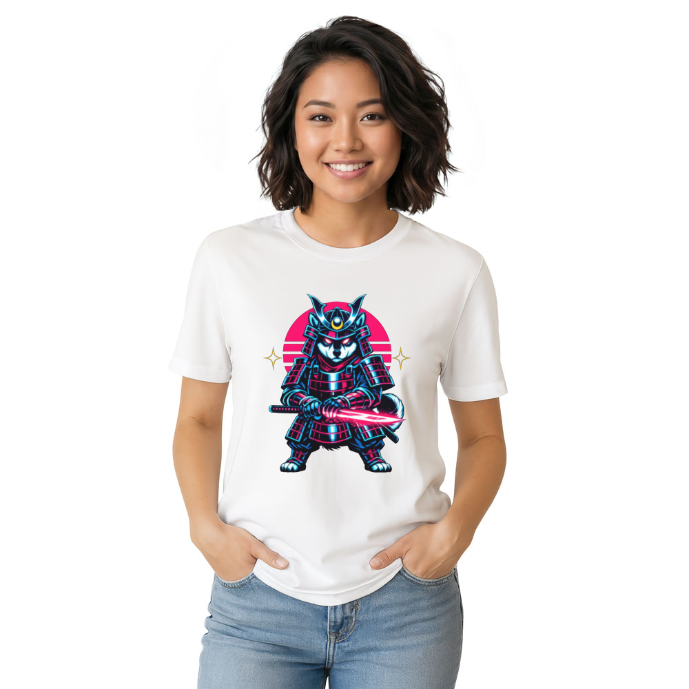 Neon Ronin Shiba Samurai Synthwave Retro Futuristic Gifts for Men Women Boy Kids T-Shirt