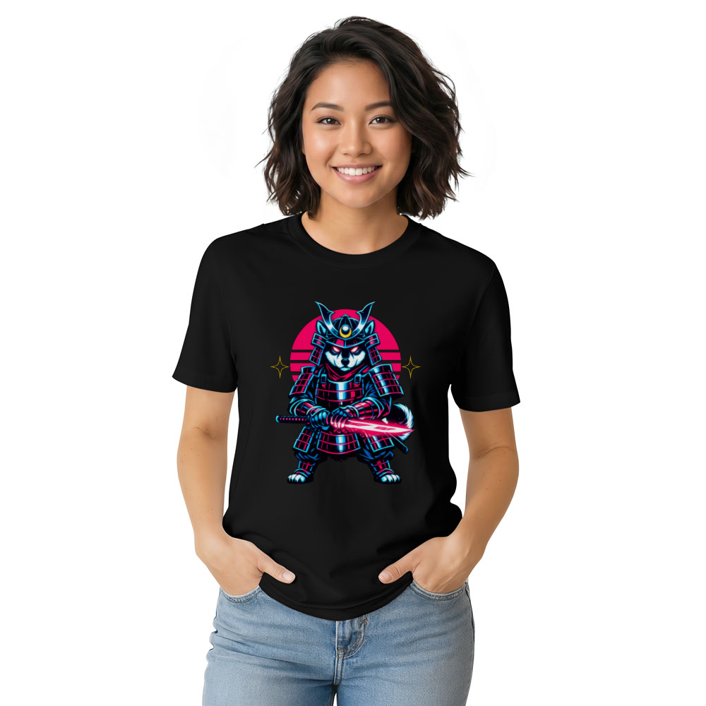 Neon Ronin Shiba Samurai Synthwave Retro Futuristic Gifts for Men Women Boy Kids T-Shirt
