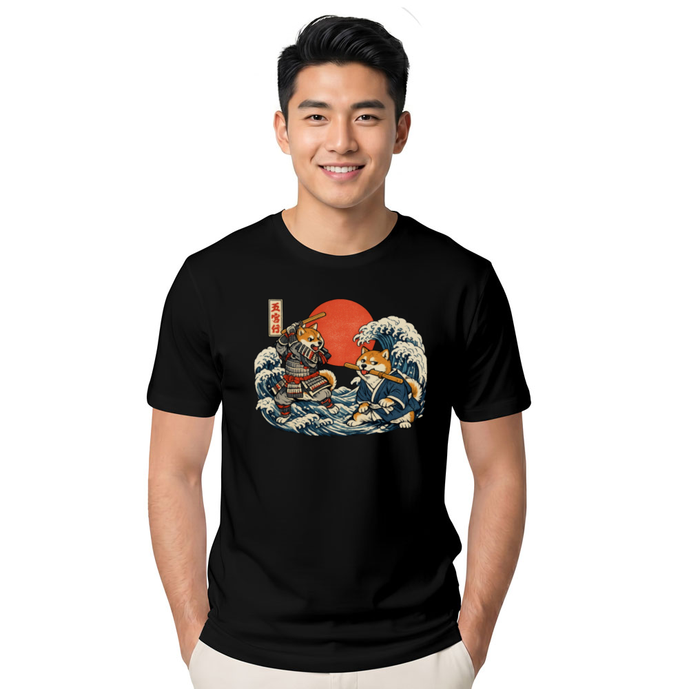 Shiba Samurai Ukiyoe T-Shirt For Anime Dog Lovers Epic Gifts for Men Women Boy Kids T-Shirt