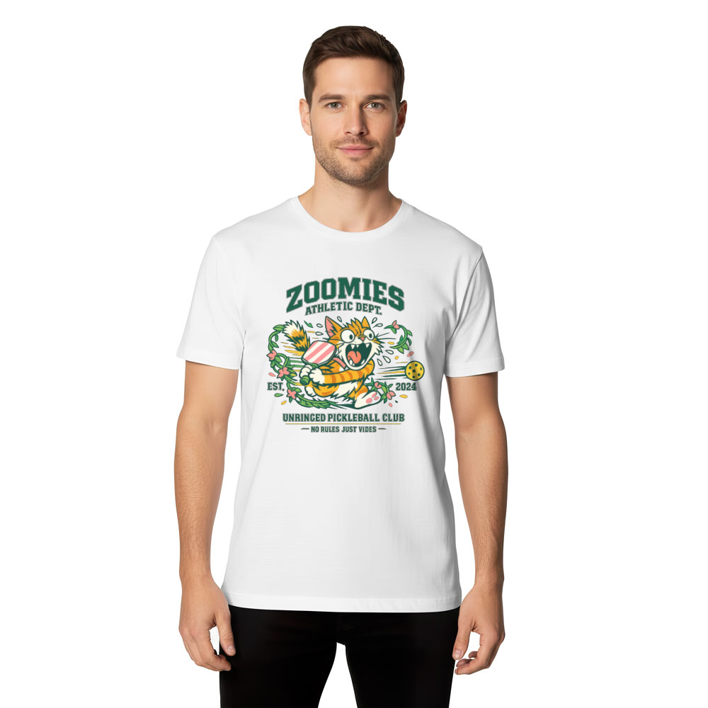 Zoomies Athletic Dept Hyperactive Cat Pickleball T-Shirt Funny Gifts for Men Women Boy Kids T-Shirt