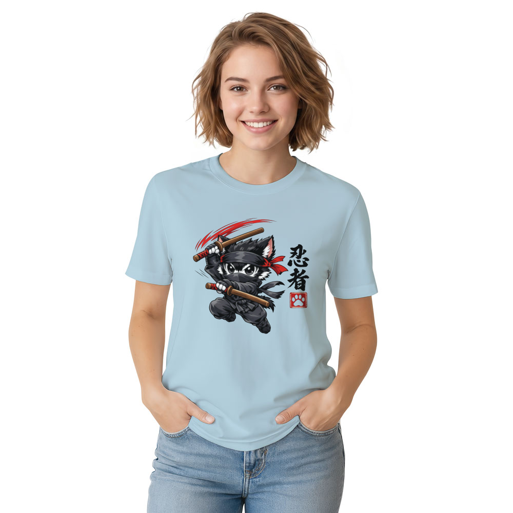 Chibi Ninja Cat T-Shirt Anime Manga Shinobi Design Epic Gifts for Men Women Boy Kids T-Shirt