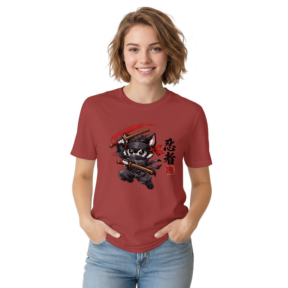 Chibi Ninja Cat T-Shirt Anime Manga Shinobi Design Epic Gifts for Men Women Boy Kids T-Shirt