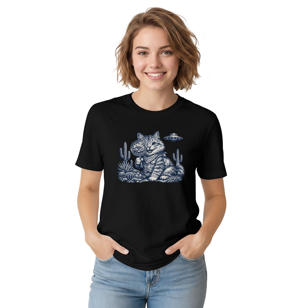 Vintage Botanical Cat For Plant And Sci Fi Fans Joyful Gifts For Men Women Boy Kids T-Shirt