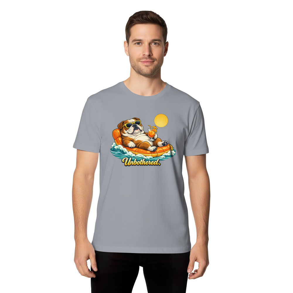 Ink5pire Threads Unbothered Bulldog Ocean Aesthetic T-Shirt Charming Gifts for Men Women Boy Kids T-Shirt