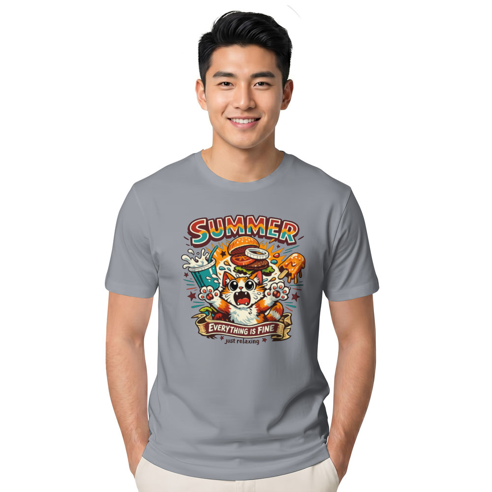 Panic Picnic Retro Cat Graphic Tee Funny Gifts for Men Women Boy Kids T-Shirt