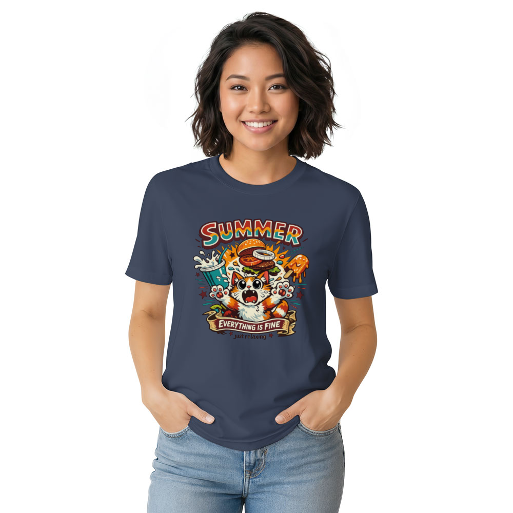 Panic Picnic Retro Cat Graphic Tee Funny Gifts for Men Women Boy Kids T-Shirt