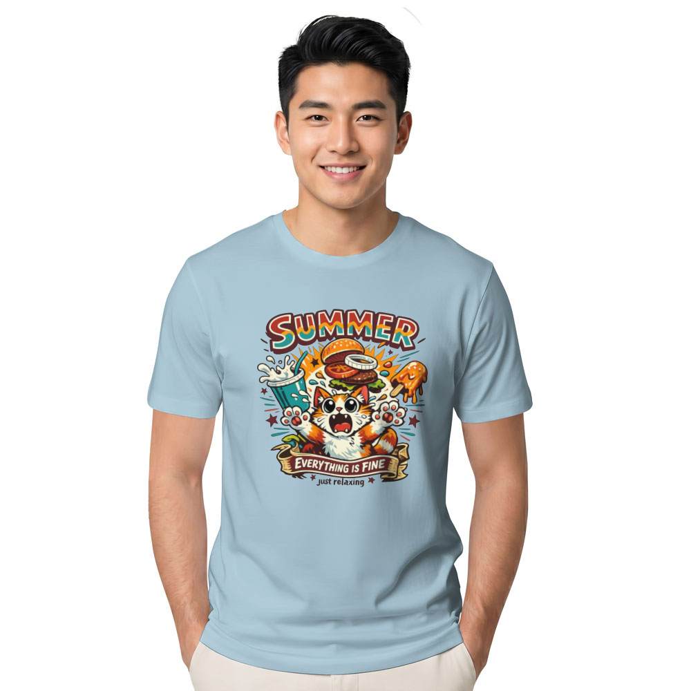 Panic Picnic Retro Cat Graphic Tee Funny Gifts for Men Women Boy Kids T-Shirt
