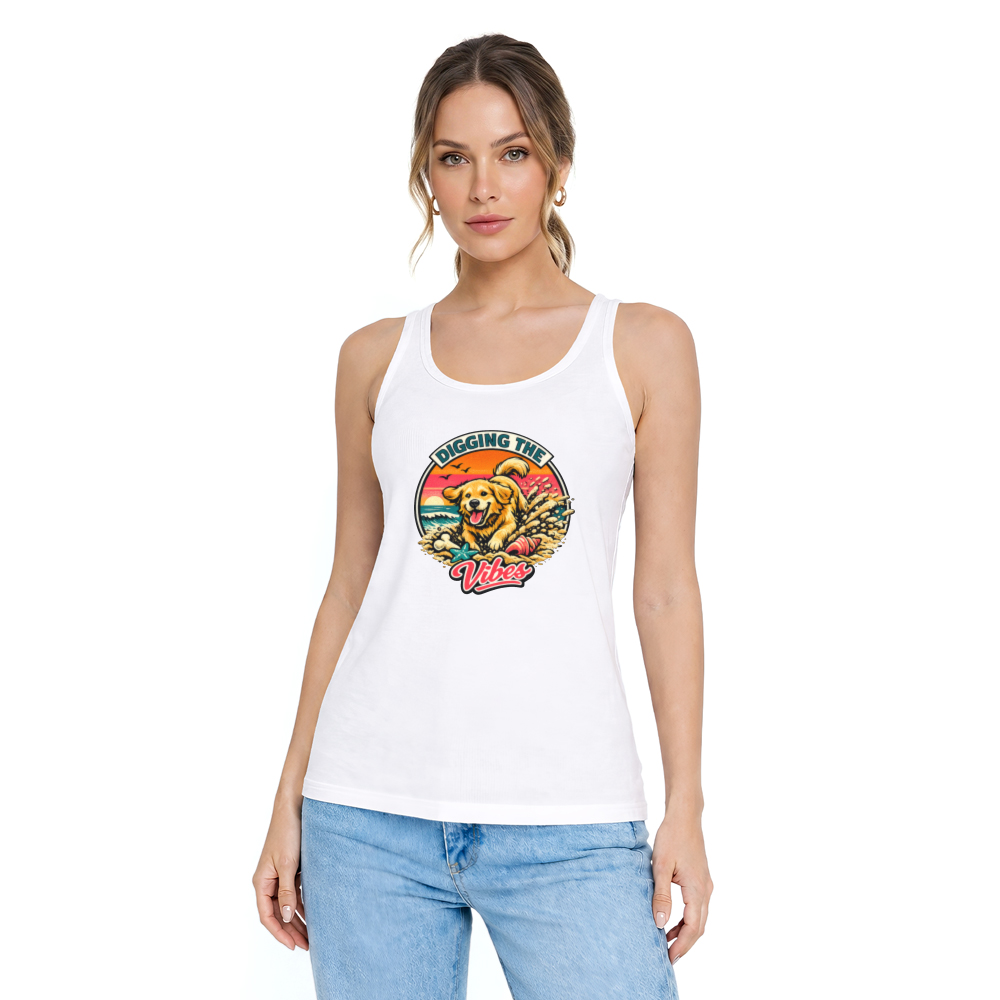 Golden Retriever Surf Tank Top Vintage Halftone Beach Graphic Retro Gifts for Men Women Boy Kids Tank Top