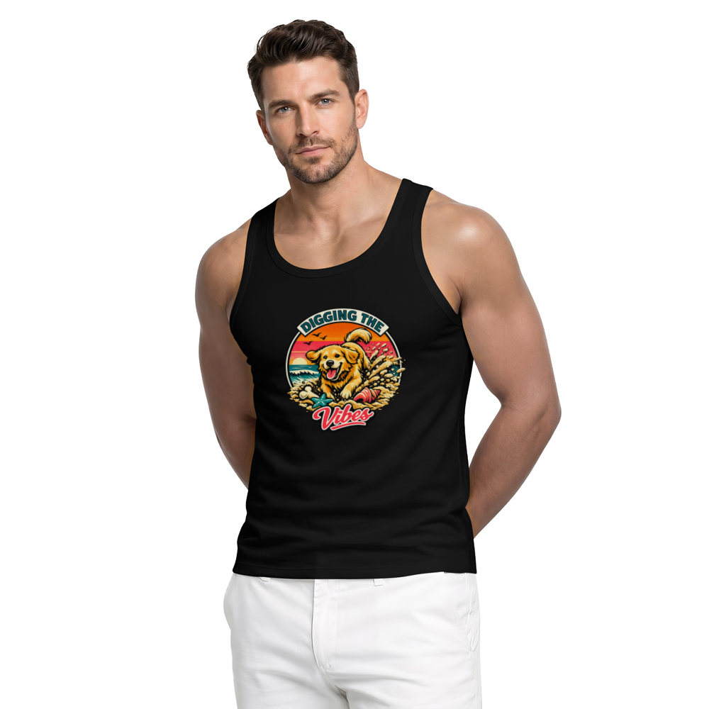 Golden Retriever Surf Tank Top Vintage Halftone Beach Graphic Retro Gifts for Men Women Boy Kids Tank Top