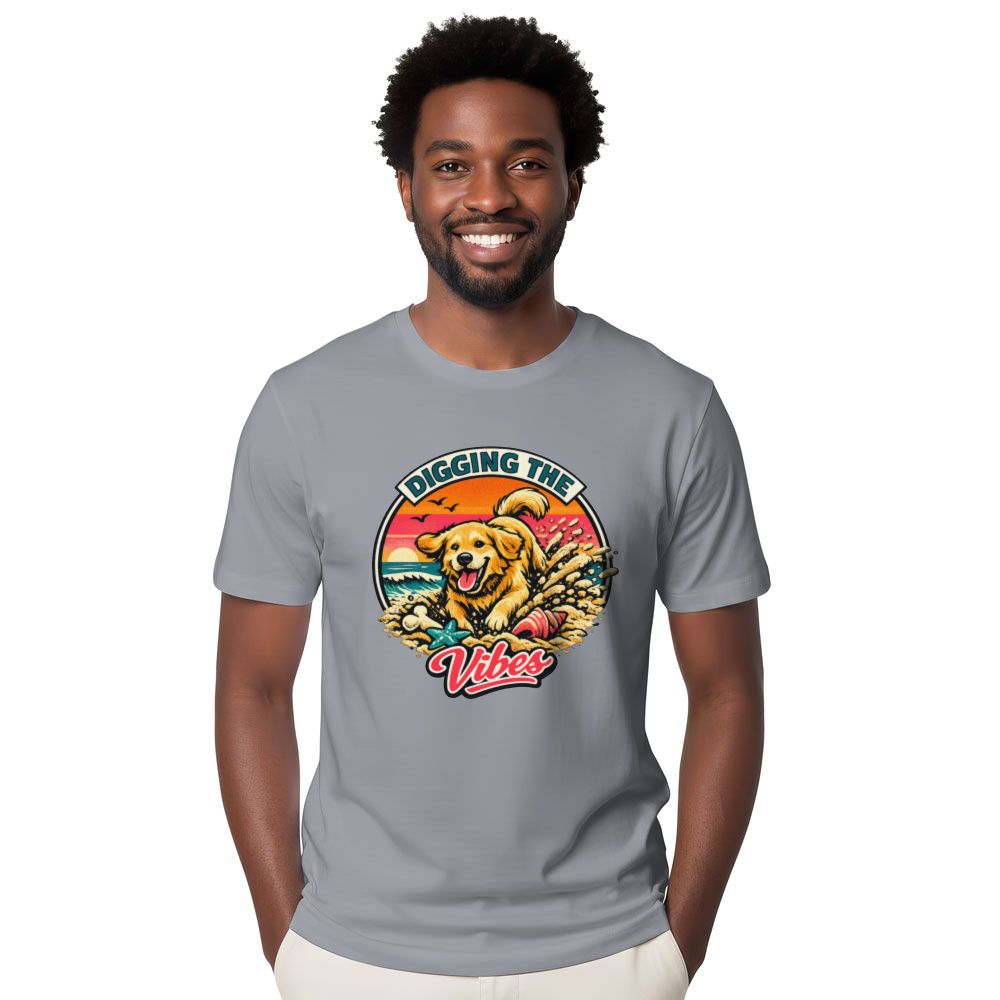Golden Retriever Surf Badge T-Shirt Vintage Gifts for Men Women Boy Kids T-Shirt