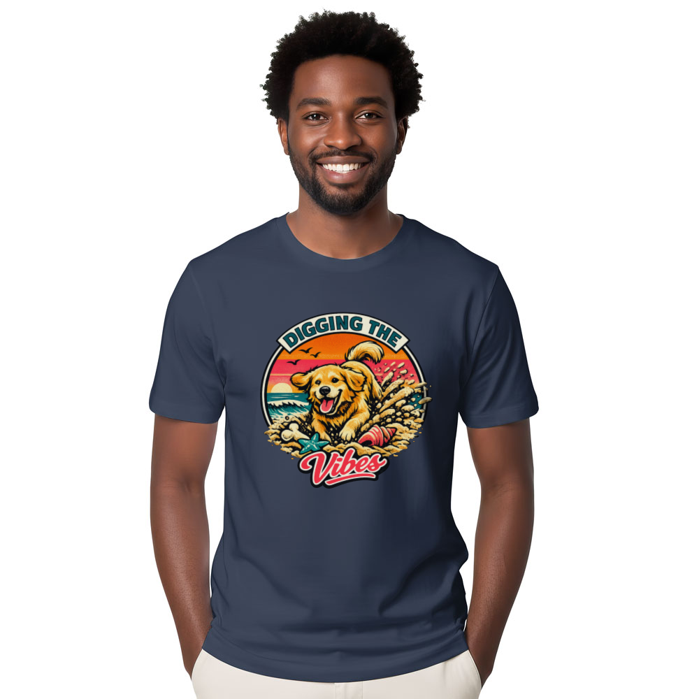 Golden Retriever Surf Badge T-Shirt Vintage Gifts for Men Women Boy Kids T-Shirt