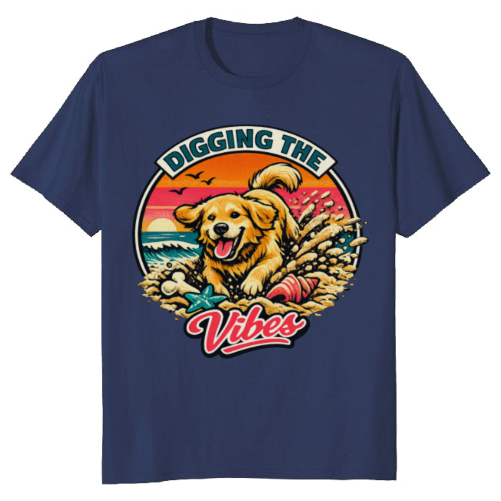 Golden Retriever Surf Badge T-Shirt Vintage Gifts for Men Women Boy Kids T-Shirt