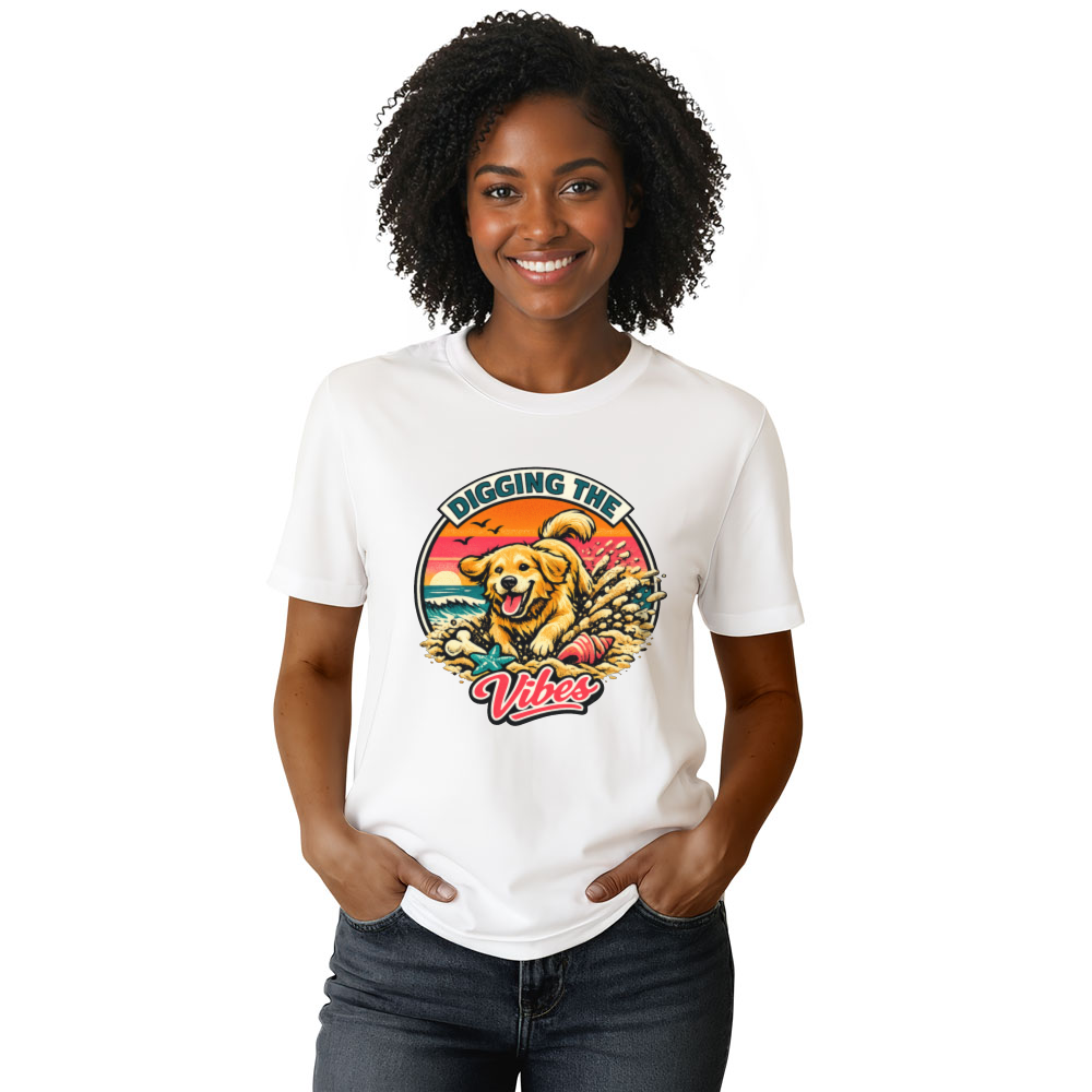 Golden Retriever Surf Badge T-Shirt Vintage Gifts for Men Women Boy Kids T-Shirt