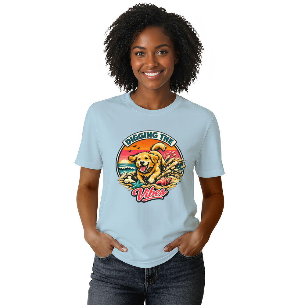Golden Retriever Surf Badge T-Shirt Vintage Gifts for Men Women Boy Kids T-Shirt