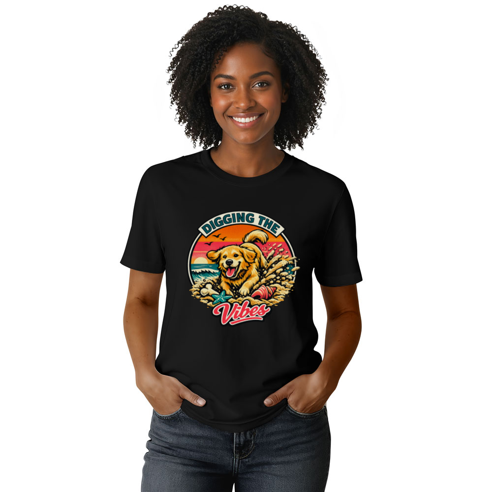 Golden Retriever Surf Badge T-Shirt Vintage Gifts for Men Women Boy Kids T-Shirt