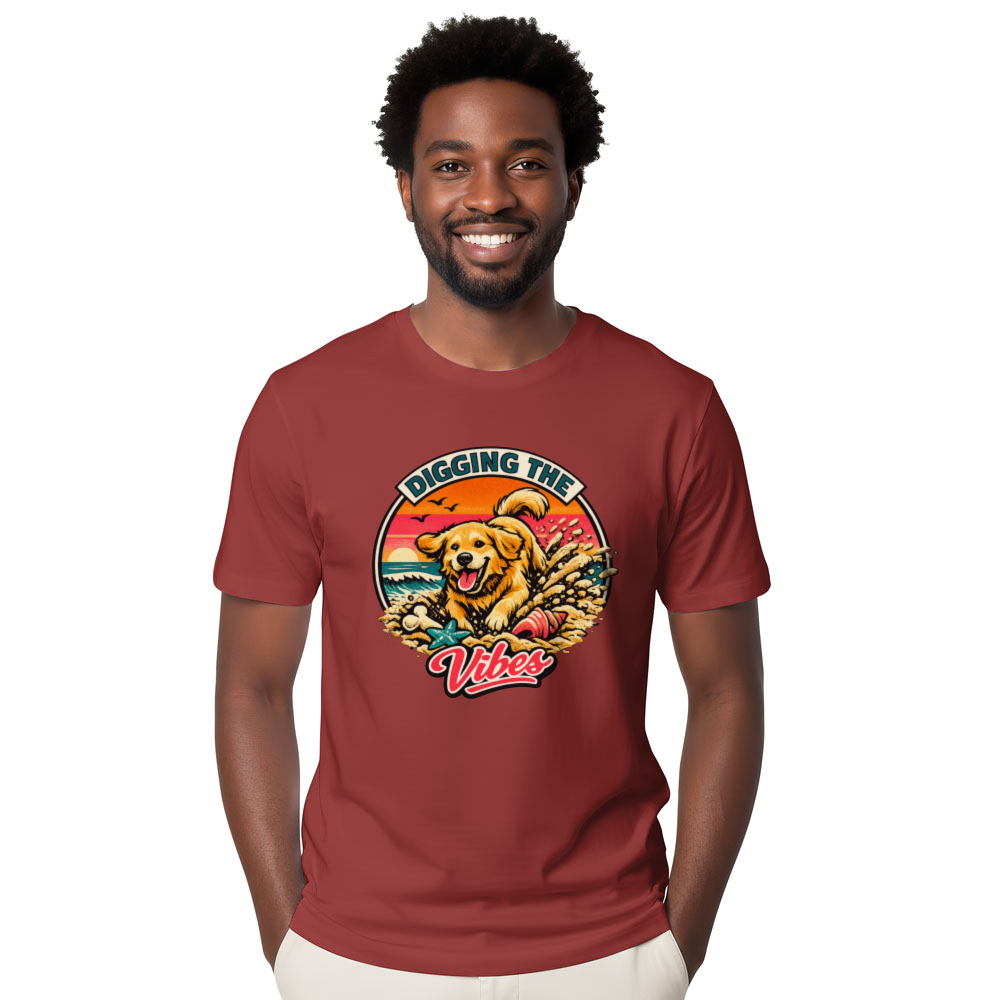 Golden Retriever Surf Badge T-Shirt Vintage Gifts for Men Women Boy Kids T-Shirt