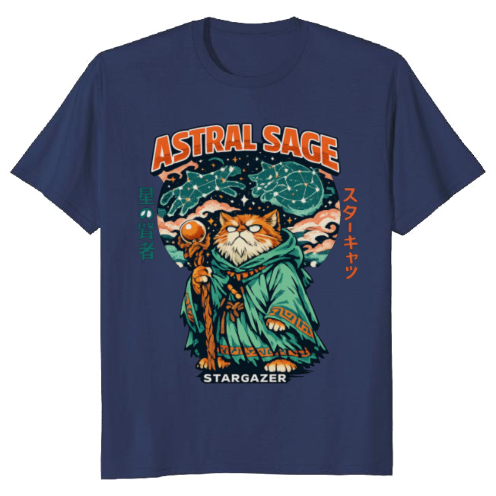 Celestial Grump Retro Anime Stargazer Tee Mystical Gifts for Men Women Boy Kids T-Shirt