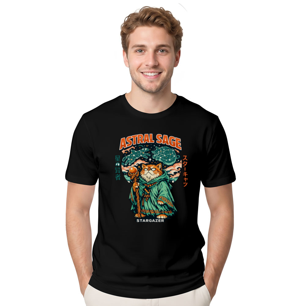 Celestial Grump Retro Anime Stargazer Tee Mystical Gifts for Men Women Boy Kids T-Shirt