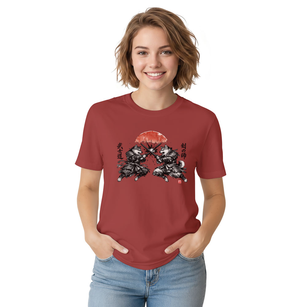 Shiba Samurai Ink Wash Clash Vintage Japanese Poster Epic Gifts for Men Women Boy Kids T-Shirt