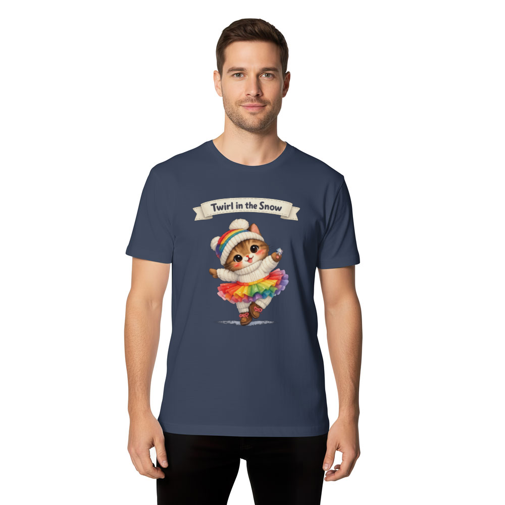 Wobbly Winter Pirouette Ballet Kitten T-Shirt Whimsical Gifts for Men Women Boy Kids T-Shirt