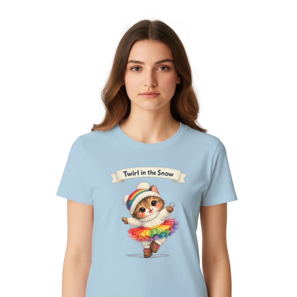 Wobbly Winter Pirouette Ballet Kitten T-Shirt Whimsical Gifts for Men Women Boy Kids T-Shirt