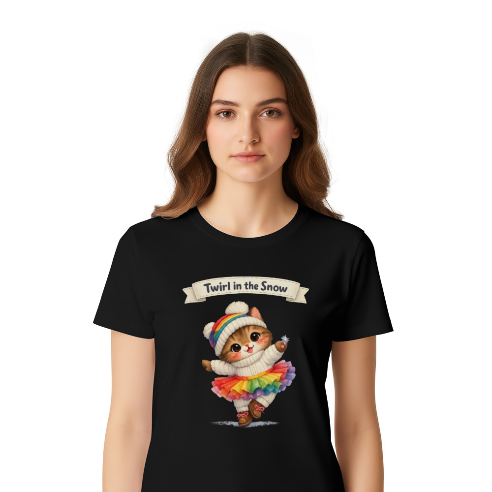 Wobbly Winter Pirouette Ballet Kitten T-Shirt Whimsical Gifts for Men Women Boy Kids T-Shirt