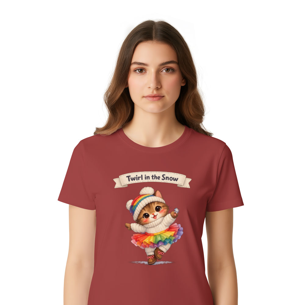 Wobbly Winter Pirouette Ballet Kitten T-Shirt Whimsical Gifts for Men Women Boy Kids T-Shirt