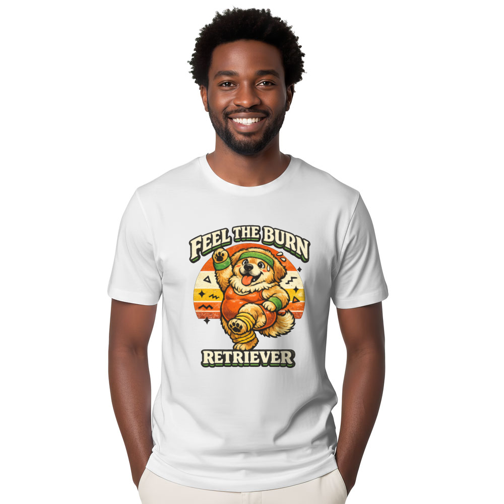 Chubby Golden Retriever Retro Aerobics Workout Vintage Gifts for Men Women Boy Kids T-Shirt