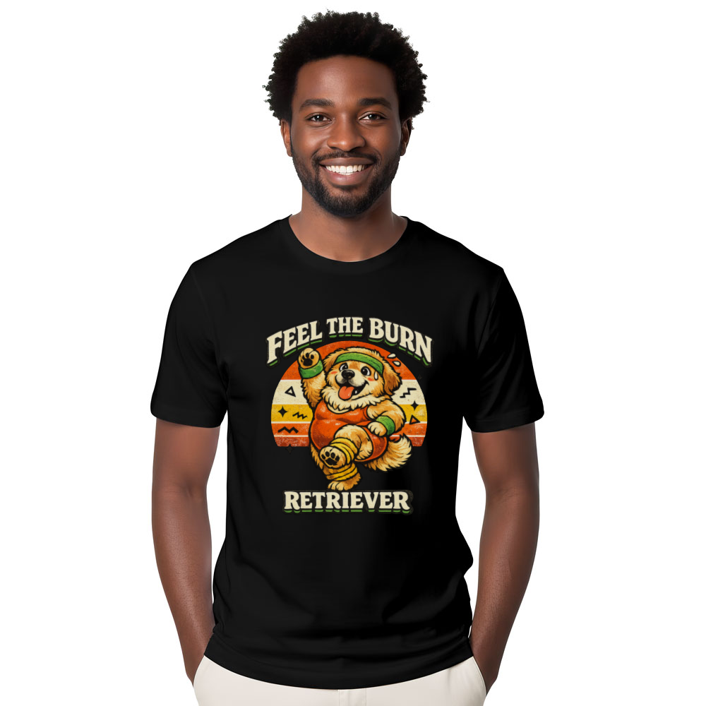 Chubby Golden Retriever Retro Aerobics Workout Vintage Gifts for Men Women Boy Kids T-Shirt
