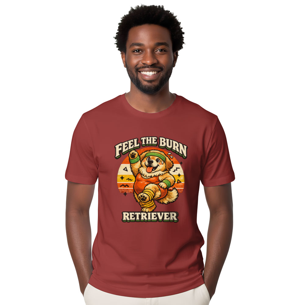 Chubby Golden Retriever Retro Aerobics Workout Vintage Gifts for Men Women Boy Kids T-Shirt