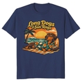 Aloha Wiener Retro 70s Dachshund Beach Club Graphic Tee Orange Teal Vintage Gifts for Men Women Boy Kids T-Shirt