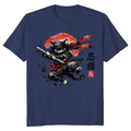 Shadow Paws Ninja Cat Playful Sumi-e Ink Wash Artwork Vintage Gifts for Men Women Boy Kids T-Shirt