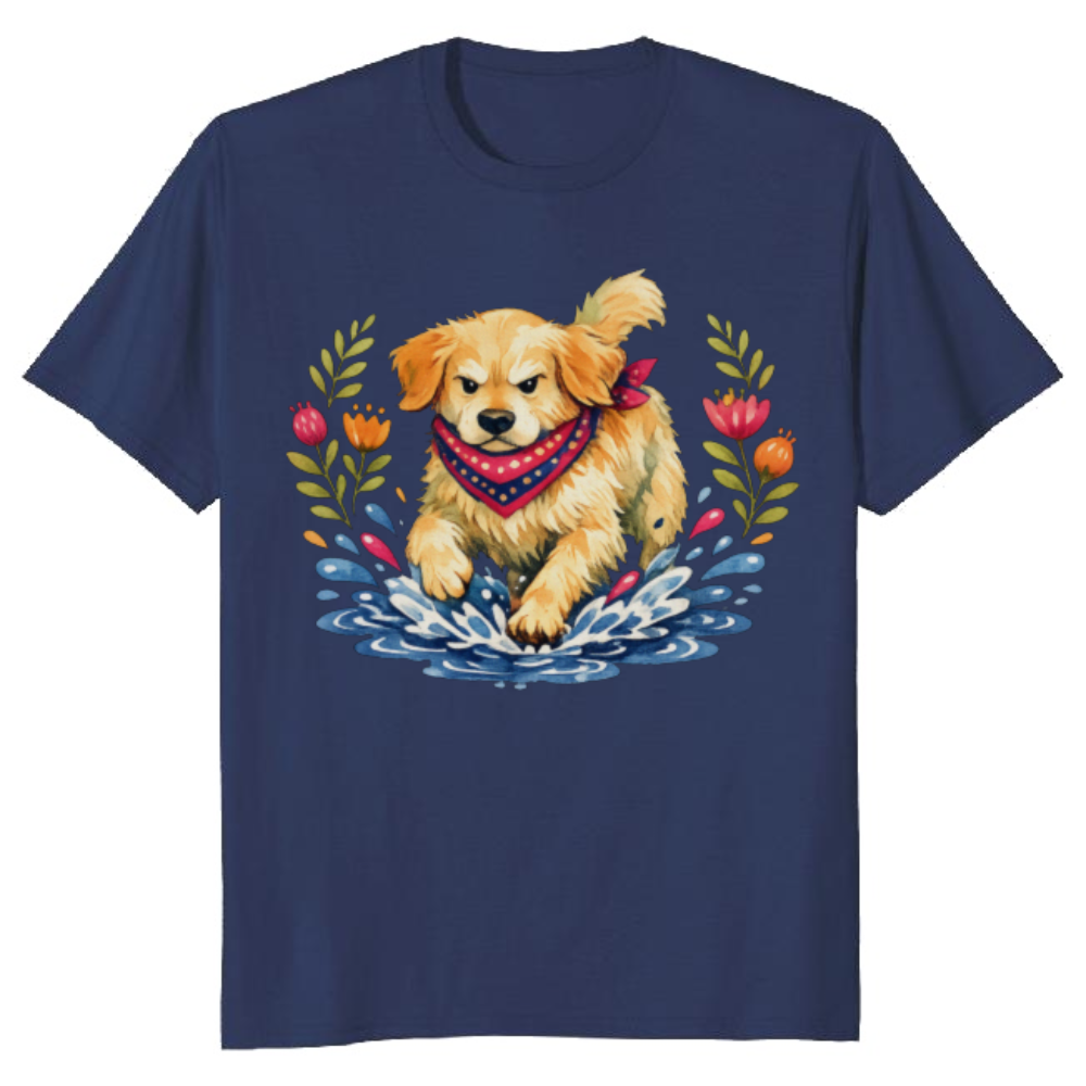 Determined Golden Retriever Watercolor T-Shirt Cozy Gifts for Men Women Boy Kids T-Shirt