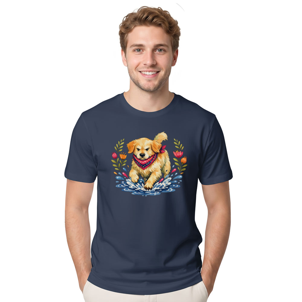 Determined Golden Retriever Watercolor T-Shirt Cozy Gifts for Men Women Boy Kids T-Shirt