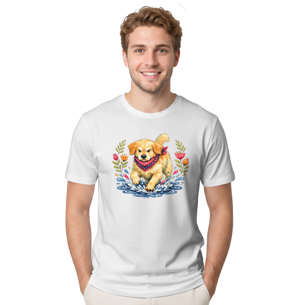 Determined Golden Retriever Watercolor T-Shirt Cozy Gifts for Men Women Boy Kids T-Shirt