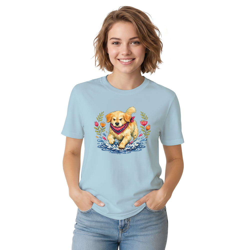Determined Golden Retriever Watercolor T-Shirt Cozy Gifts for Men Women Boy Kids T-Shirt