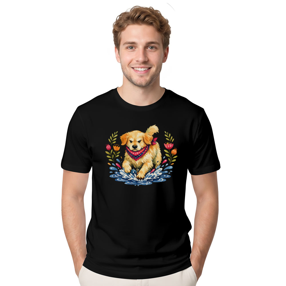 Determined Golden Retriever Watercolor T-Shirt Cozy Gifts for Men Women Boy Kids T-Shirt