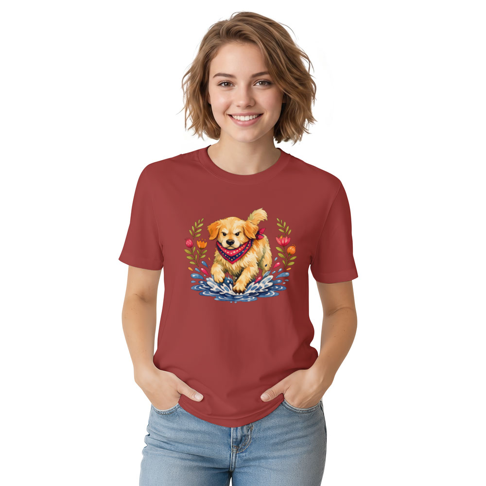 Determined Golden Retriever Watercolor T-Shirt Cozy Gifts for Men Women Boy Kids T-Shirt