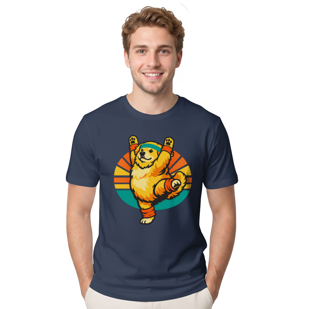 Chubby Golden Retriever Aerobics For Dog Lovers Retro Tee Funny Gifts for Men Women Boy Kids T-Shirt