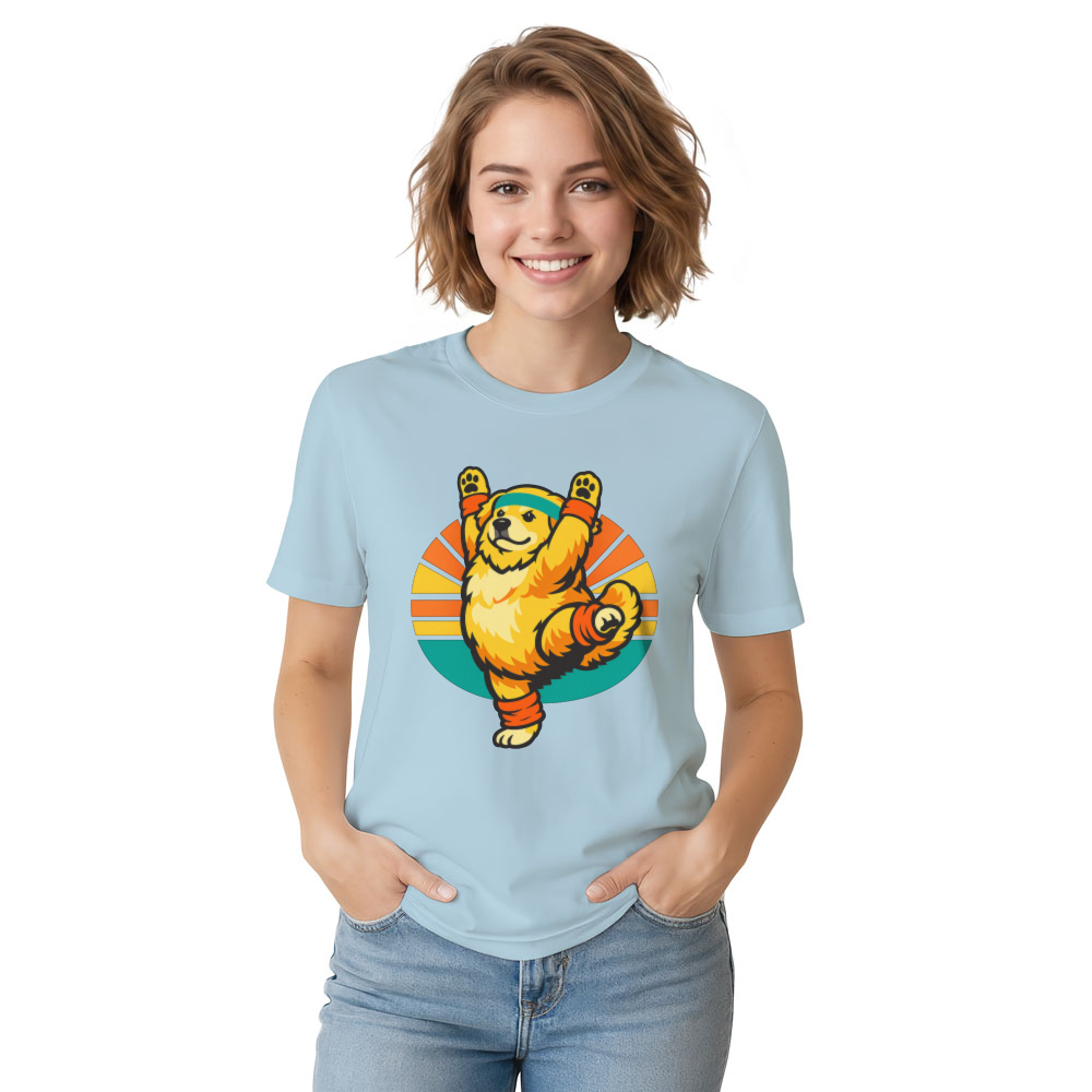 Chubby Golden Retriever Aerobics For Dog Lovers Retro Tee Funny Gifts for Men Women Boy Kids T-Shirt