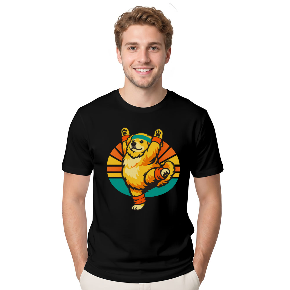 Chubby Golden Retriever Aerobics For Dog Lovers Retro Tee Funny Gifts for Men Women Boy Kids T-Shirt
