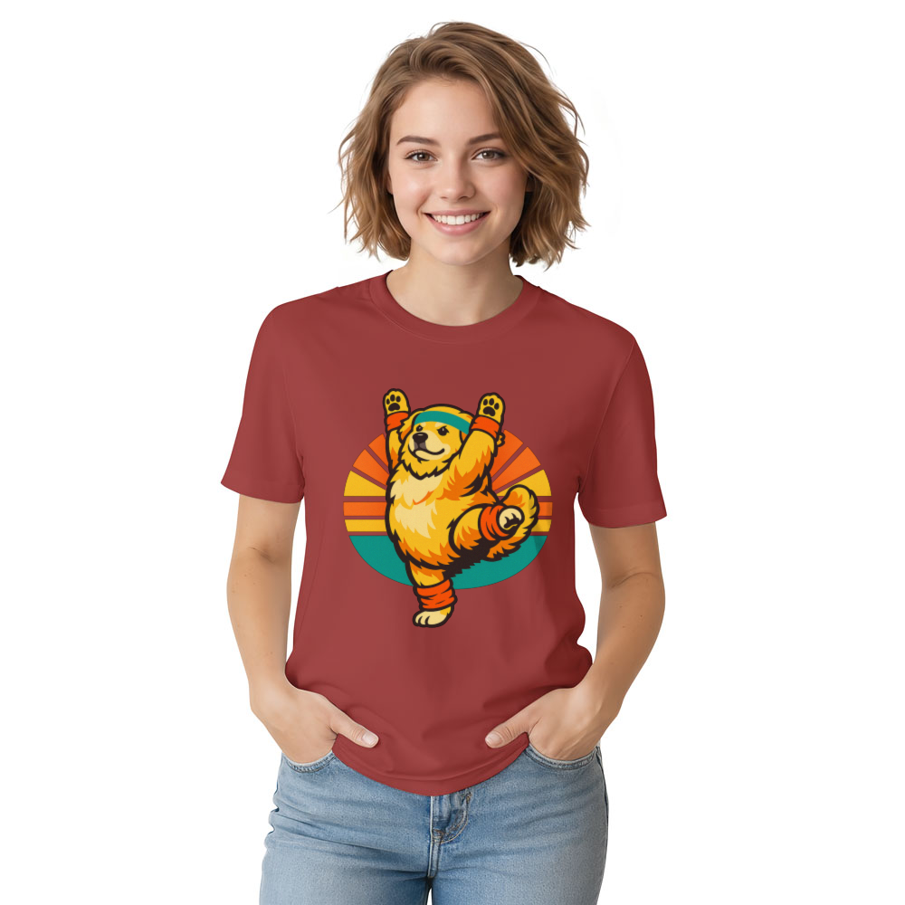 Chubby Golden Retriever Aerobics For Dog Lovers Retro Tee Funny Gifts for Men Women Boy Kids T-Shirt