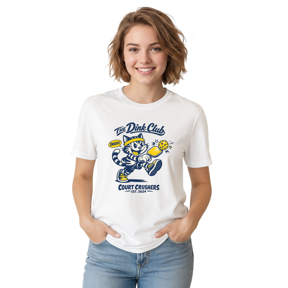 The Dink Club Rubber-Hose Pickleball Cat Playful Tabby Graphic Retro Gifts for Men Women Boy Kids T-Shirt