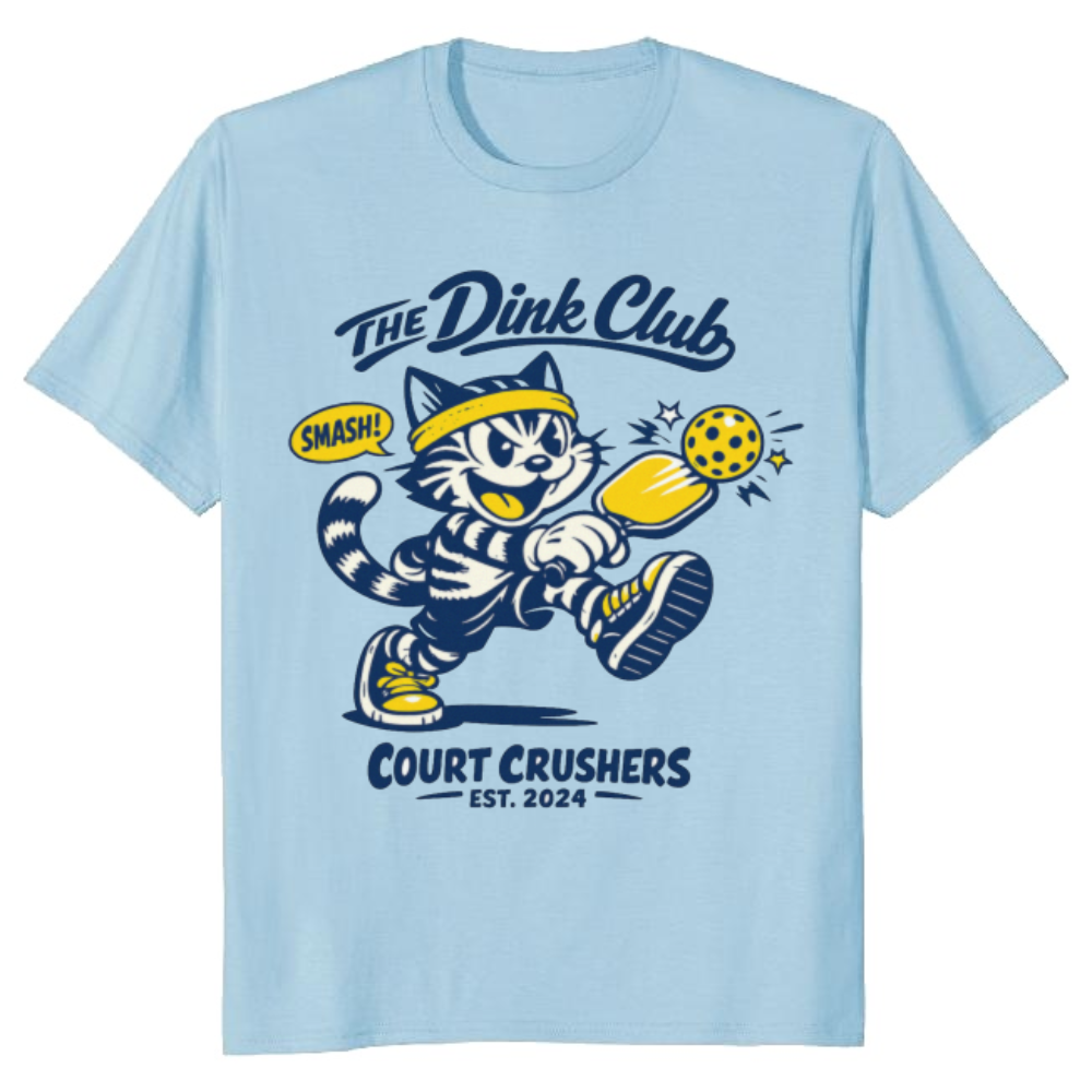 The Dink Club Rubber-Hose Pickleball Cat Playful Tabby Graphic Retro Gifts for Men Women Boy Kids T-Shirt