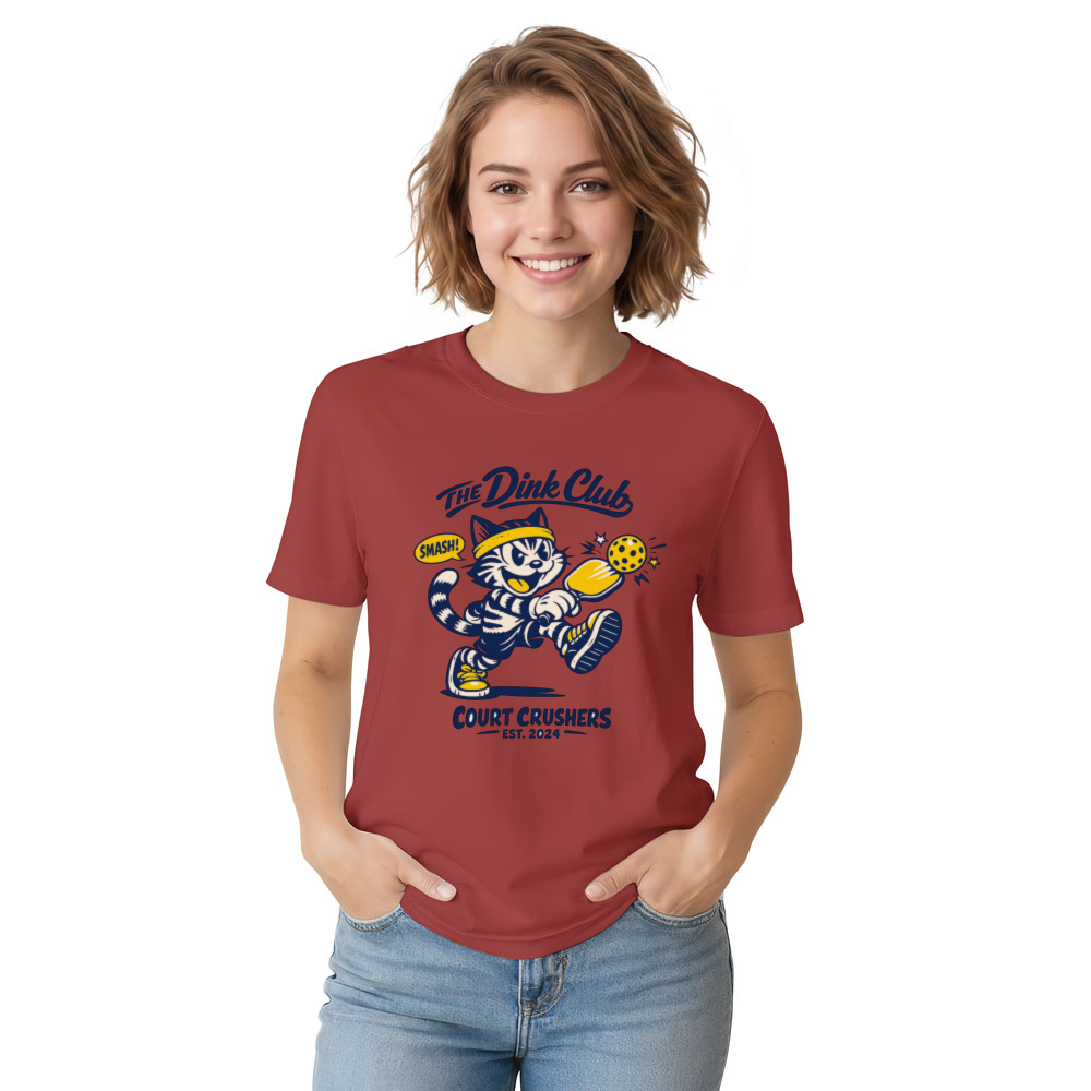 The Dink Club Rubber-Hose Pickleball Cat Playful Tabby Graphic Retro Gifts for Men Women Boy Kids T-Shirt