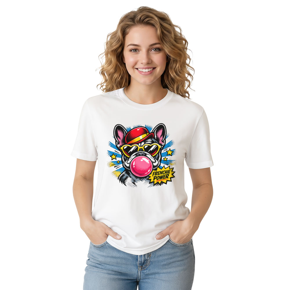 Pop Art French Bulldog Bubblegum Cool Gifts for Men Women Boy Kids T-Shirt